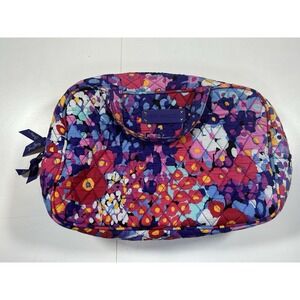 Vera Bradley Impressionista Toiletries Bag Flower Purple Large Makeup Case Pouch